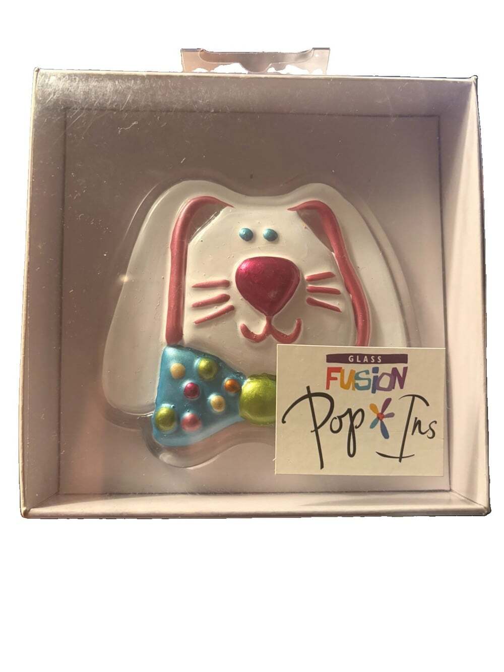 Glass Fushion Pop Ins Bunny Rabbit 3.5”X3” , Lori Siebert For Silvestri